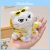 Cat Plush Cute Keychain With Flower Shirt And Sunglasses Design For Kids Gift