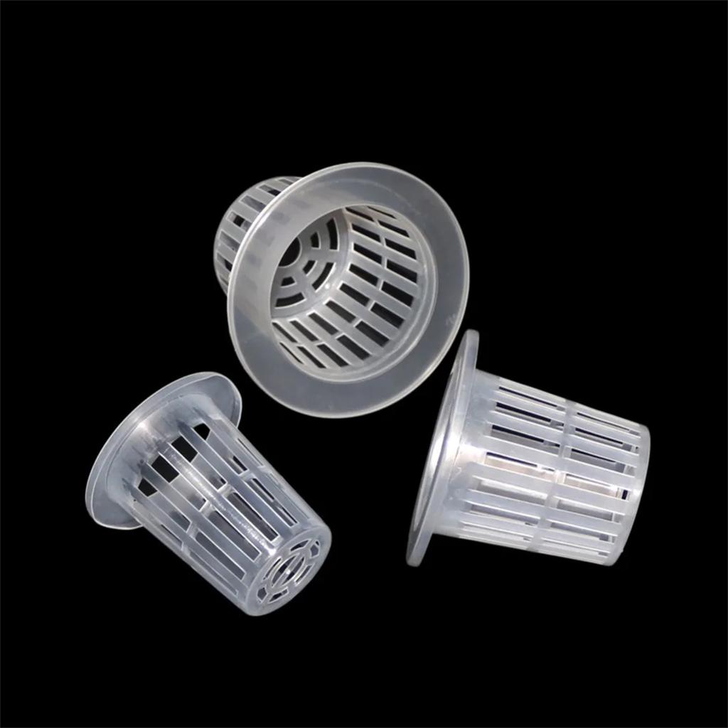 Transparent Planting Net Cup Hydroponic Colonization Mesh Pot Flower Vegetable Nursery Basket Soilless Growing Basket 5/50Pcs