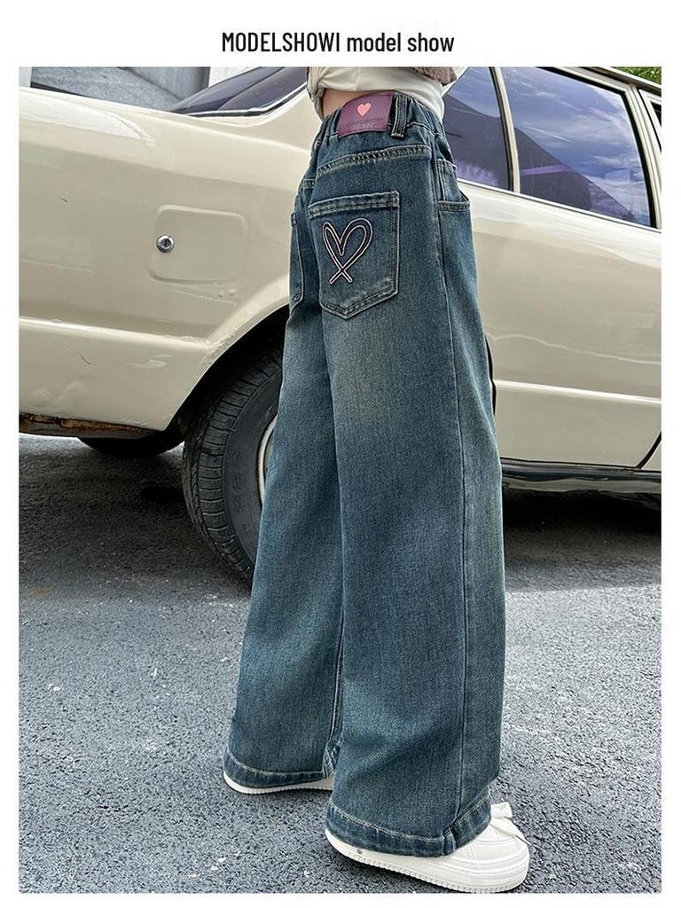 Mädchen Fleecegefütterte Weitbeinjeans - Modischer Koreanischer Stil für Herbst & Winter