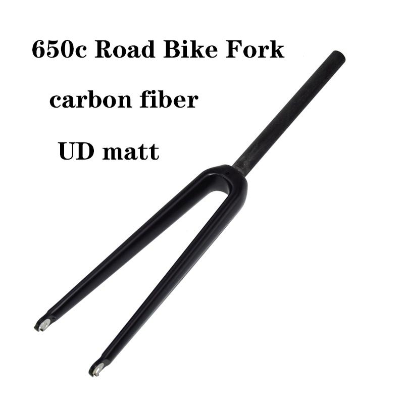 650C Racing Road Bicycle Glossy Matt 3K UD Full Carbon Fibre Fork Track Fixed Gear Bike Front Fork 3K gloss finish