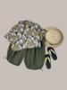 Boys' Retro Floral Short Sleeve Summer Set – Trendy Korean Style Two-Piece 2025
