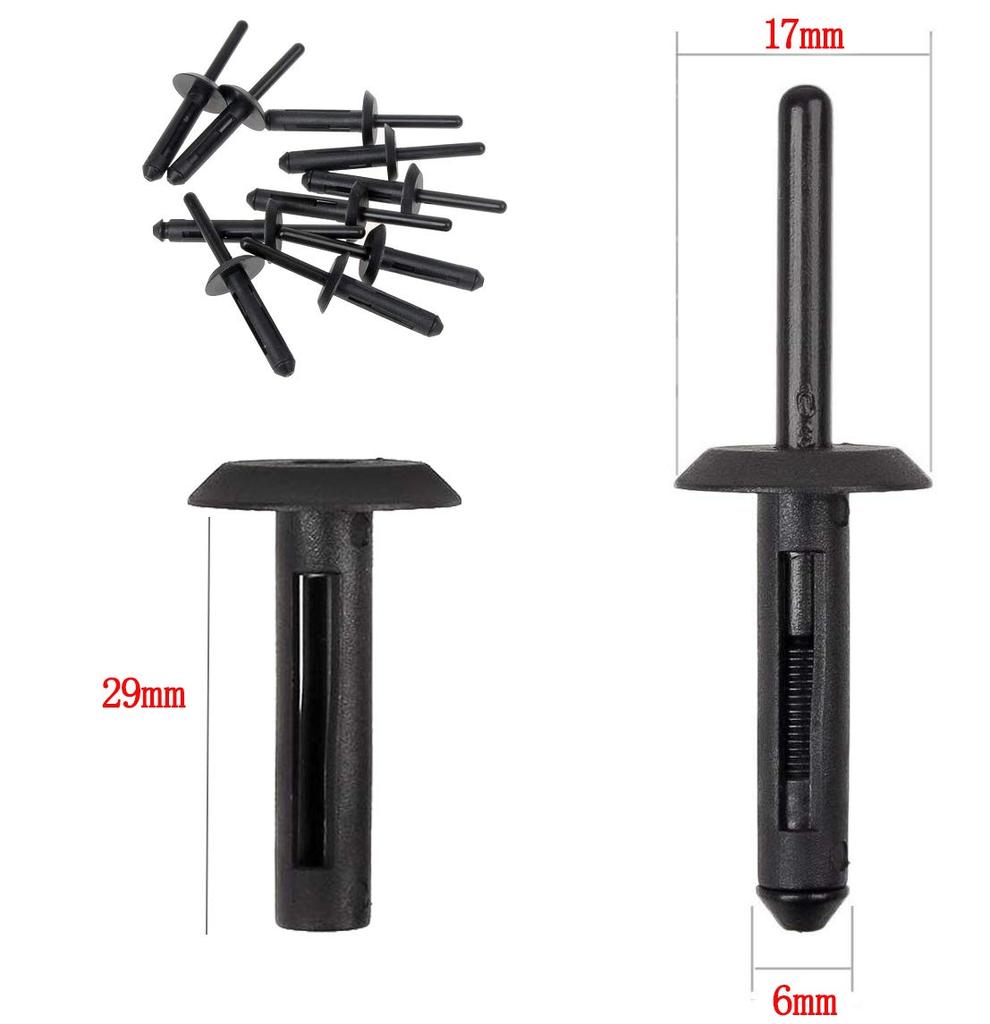 Kunststoff-Nietklammer-Set 140 Stück - Kotflügelverkleidungs-Befestigungsnieten für Ford GMC, Jeep Wrangler 07-15, Dodge Avenger 08-14