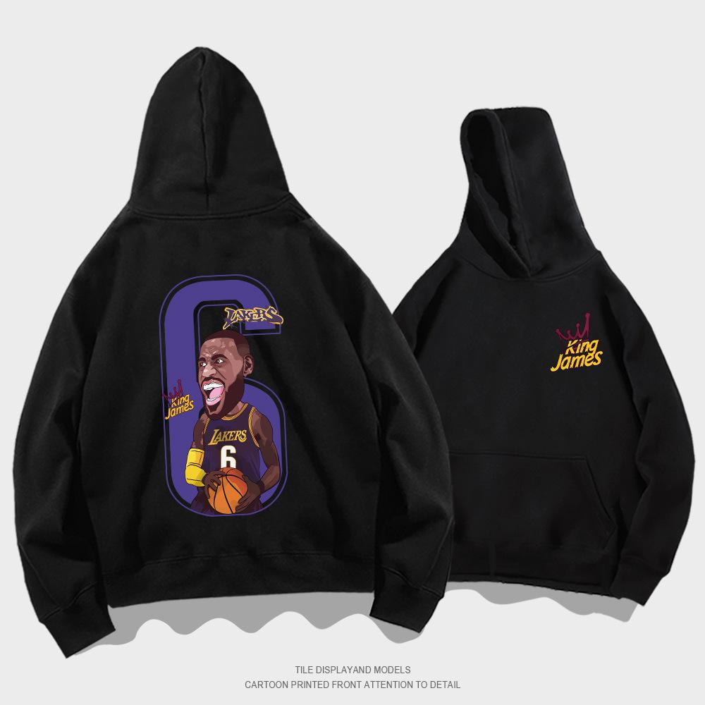 No. 6 sweater autumn clothing Lakers trendy cartoon creative European and American trendy youth jacket clothes XXS