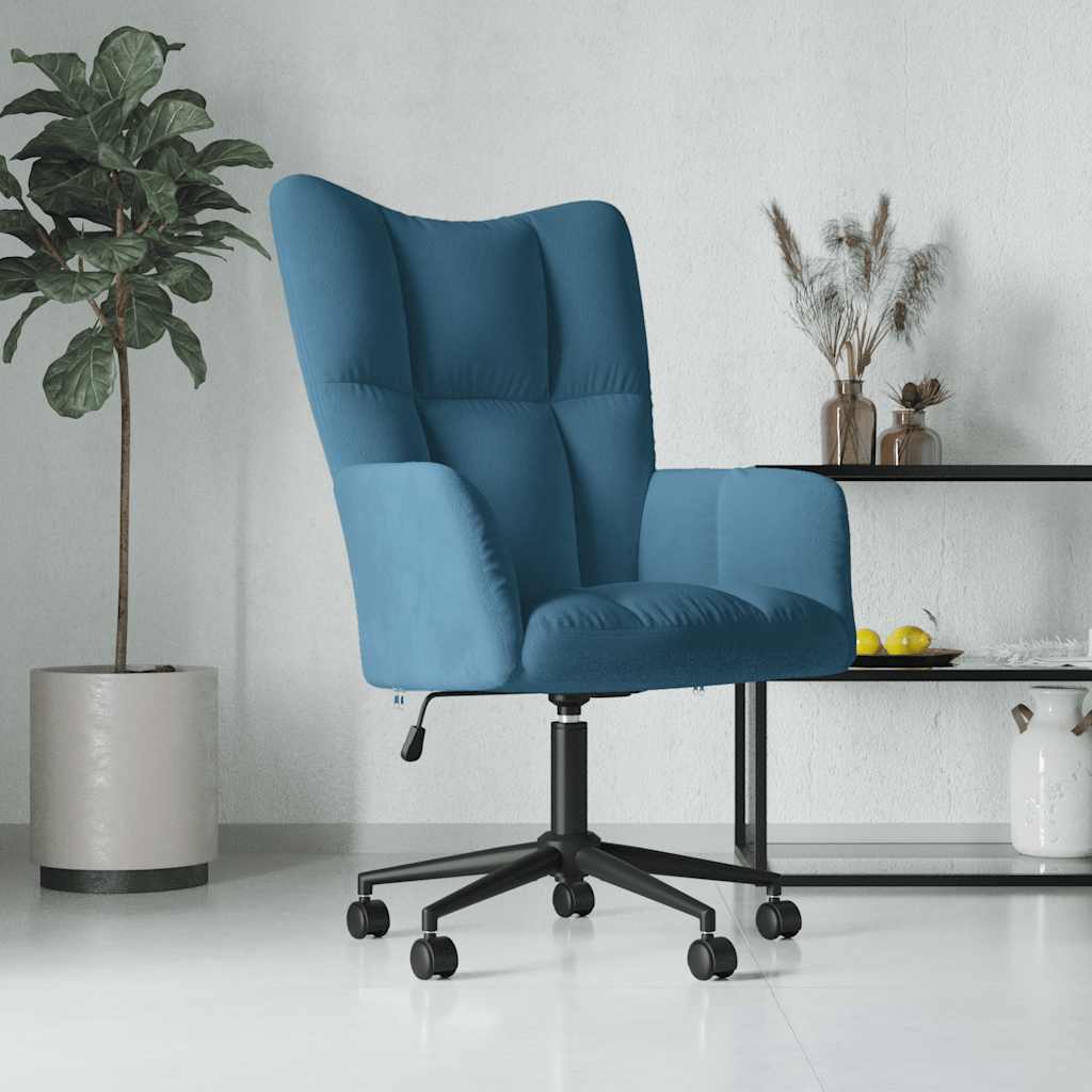 Relaxation Armchair Blue Velvet