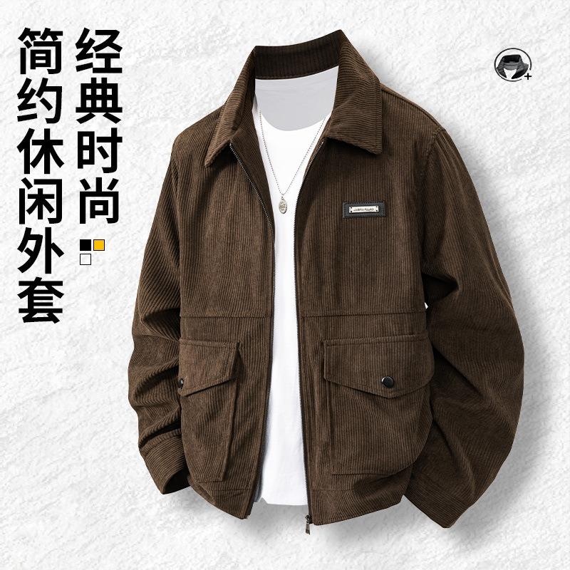 Autumn and winter new corduroy men's jacket new lapel casual men's jacket loose trend top jacket