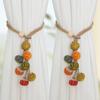 2pcs Bohemian Style Curtain Bundle Colorful Bead Accents Compact for Small Spaces Decor - Ideal Holiday Gift for Christmas