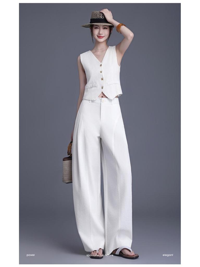 Spring New Arrival High-Waisted Wide-Leg Drapey Slimming Pants - Floor-Length Casual Straight-Leg Trousers