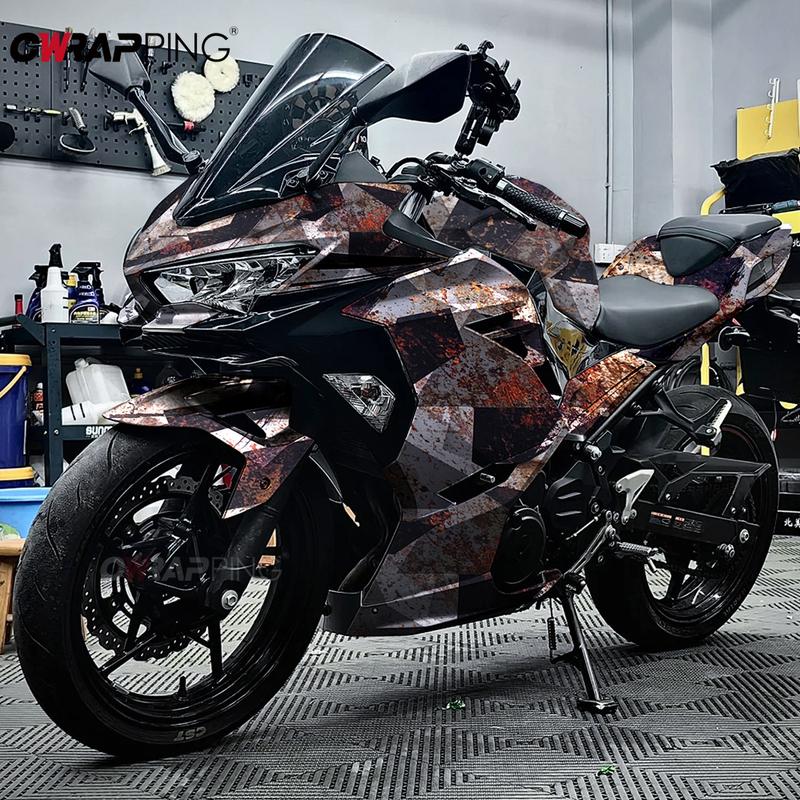 Rust Camouflage Film Exterior Car Stickers Wrap Vinyl Car Body Films Motorcycle Adhesive Vinyl Motorcycles Wrapping Tools Vinyls