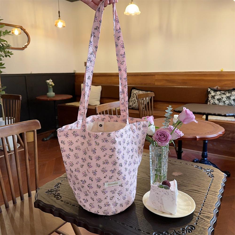 

Новая летняя сумка-ведро с цветочным принтом и принтом в виде ниши, большая вместительная сумка подмышкой