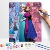 Disney Oil Painting DIY Digital Painting Elsa and Anna Princess HandPainted Wall Art for Living Room and Entryway Decoration.