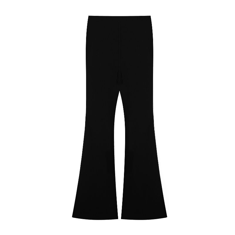 

Tube Top Vest Long Pants Adult Lady like Woman Wind Two-piece Set Fishbone Black Casual Pants L