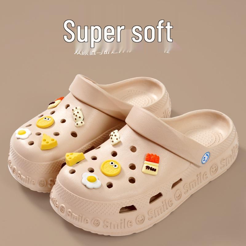 Women's Thick-Soled EVA Clog Shoes - New Style Non-Slip Two-Wear Beach Sandals & Slippers.