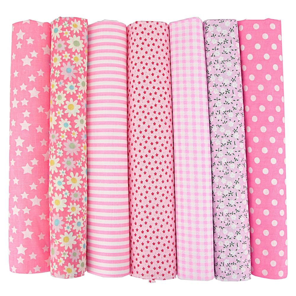 7PCS 25 X 25cm/50 X 50cm Squares Cotton Craft Fabric Cloths for DIY Bundle Patchwork Quilting Sewing Scrapbooking Artcraft