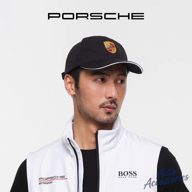 Embroidery Motorcycle Racing Cap Sun Duck Tongue Cap Hip Hop Cap Adjustable For Porsche Cayman Cayenne 911 Macan Taycan Sticker