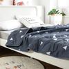 Dark Blue Summer Quilt With White Triangle Lightweight Breathable Cotton Comforter For Summer Bedroom