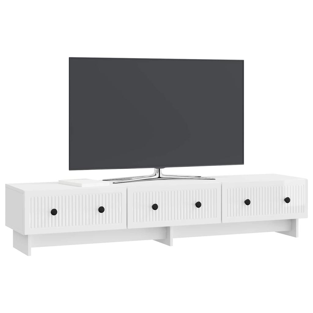 TV Stand High Gloss White 147 x 34.5 x 30 cm Particleboard