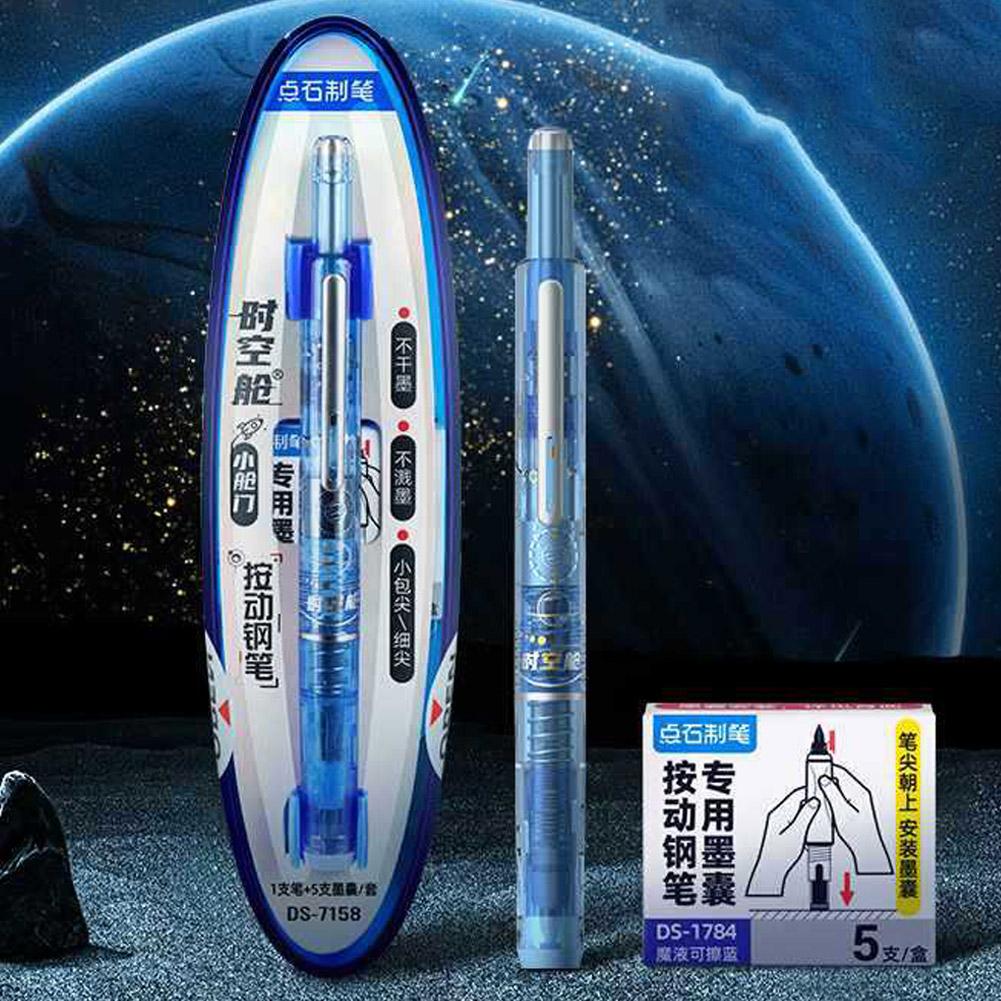 Push-Type Retractable Fountain Pen Timeless Ds7158 Pilot Pen with Small Compartment Technology Inkless Writing Practice