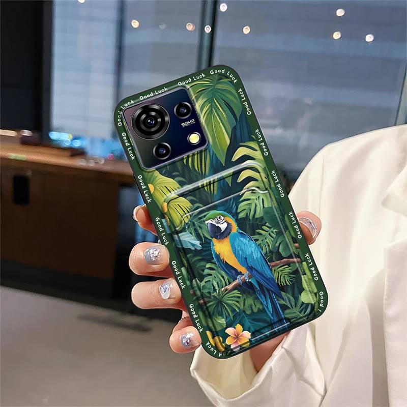 Card Slot Silicone Phone Case For ZTE Blade V50 Vita Fashion Design Dirt-resistant Waterproof Durable Anti-dust Card Bag
