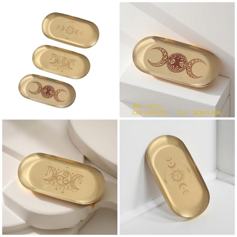 Ovales Tablett Schmucktablett Pentagramm-Tablett Dekotablett Serviettenablage Platte Kerzenhalter Tablett für Zuhause