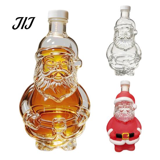 Ferienhaus Bar Dekoration Weihnachtsmann Whiskey Karaffe zur Alkoholaufbewahrung, 320ml Weihnachtliches Glas Weinsammlerflasche, Dekorativer Behälter Und Party