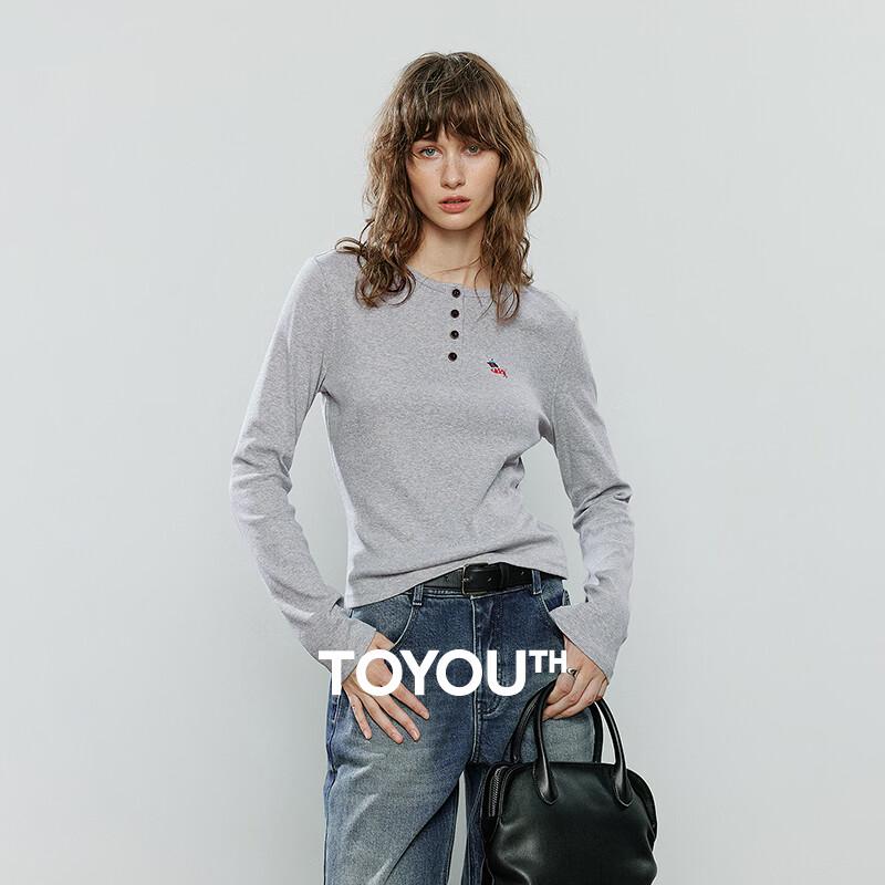 Chuyu Women s Puppy Embroidered Slim-Fit Long-Sleeve T-Shirt S