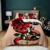 Snake Duvet Cover Animal Print Comforter Cover Twin Snake Reptile Skin Pattern Print Bedspread Cover,Boys Polyester Bedding Set