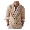 And Winter Men's Fashion Loose Cardigan Warm Lapel Hooded Jacket Sweater Knitted Coat
