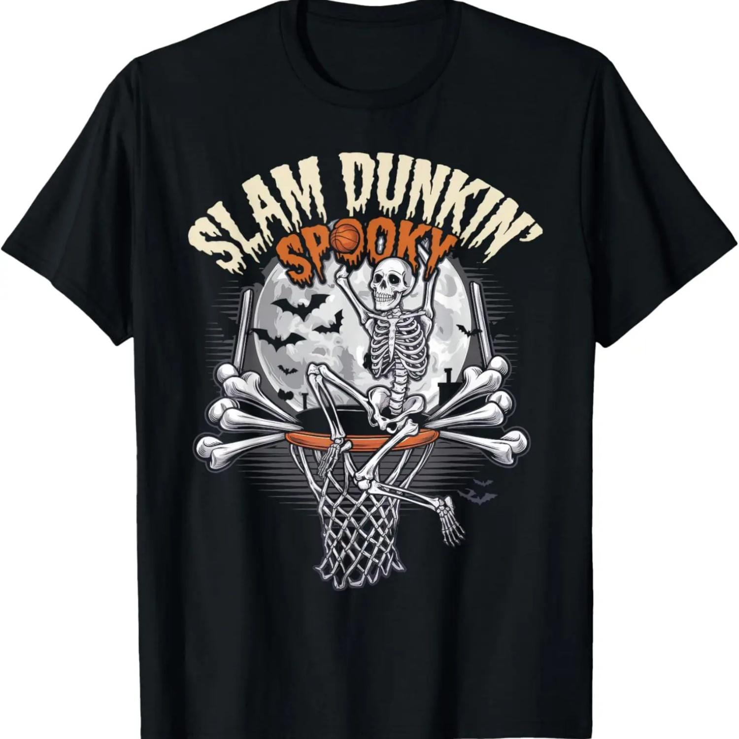 Slam Dunkin  Spooky Halloween Basketball T-Shirt S