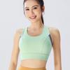 High-Impact Seamless Padded Sports Bra with Back Clasp and Beautiful Back Design