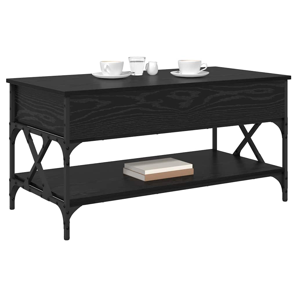 Coffee Table Black Oak Effect 100 X 50 X 50 Cm Engineered Wood