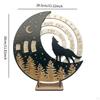 Wooden Perpetual Calendar Desk Accessories Modern Birthday Gift Round Wall Ornament Rotatable Moon