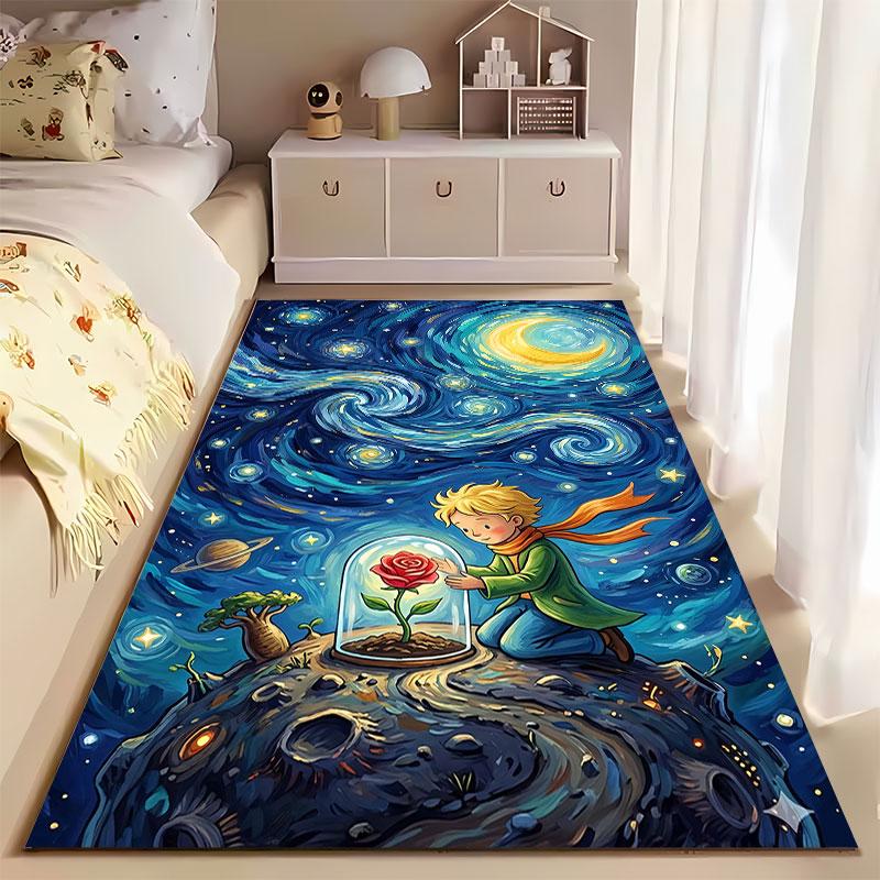 Little Prince Starry Night Carpet suitable as a non-slip mat for the living room or bedroom sofa