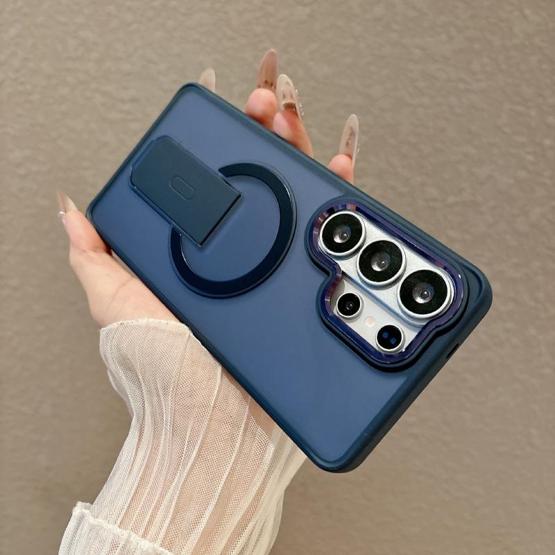 For Magsafe Magnetic Wireless Charging Fold Push Pull Bracket Dopamine Phone Case For Samsung S26 Ultra S26 S26 Plus Back Cover
