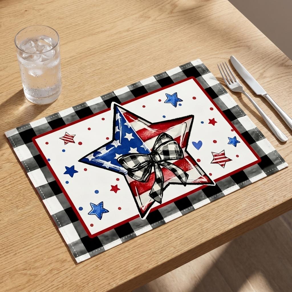 Independence Day Placemat Linen Printed Table 12 By 18 In For Dining Table And Coffee Table