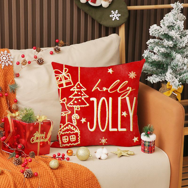 New Christmas Pillow Cover Nutcracker Soldier Print Cushion Living Room Decoration Sofa Cushion