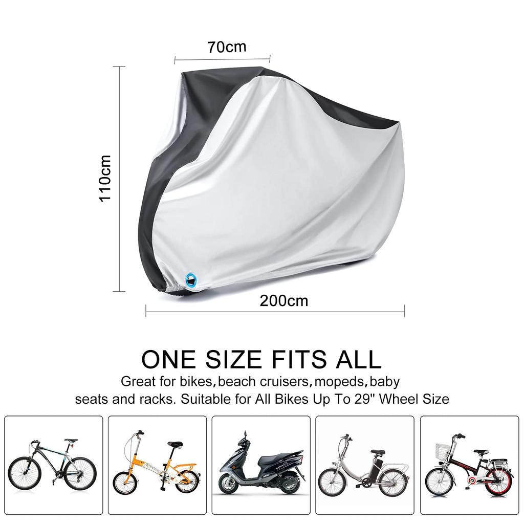 Hanmir Bike and Fits Bikes up to 29 Includes Storage Bag Cover, Waterproof, Thick, Tear-Resistant, UV-Resistant, Heat-Resistant, Durable, Anti-Theft,