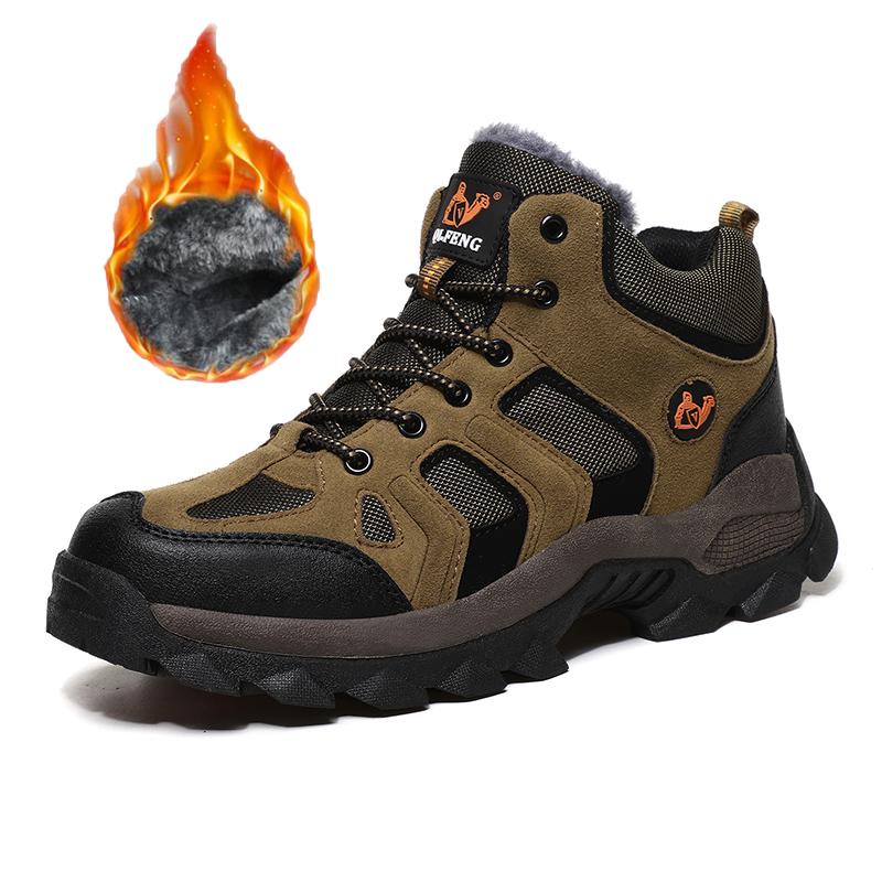 

39-48 Чоловічі модні високі туфлі для походів і альпінізму на відкритому повітрі з плюшевою ізоляцією, бавовняні черевики, зимові черевики 48