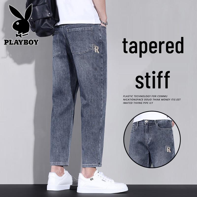 

Playboy Men s Summer Wide Straight Cropped Jeans 32