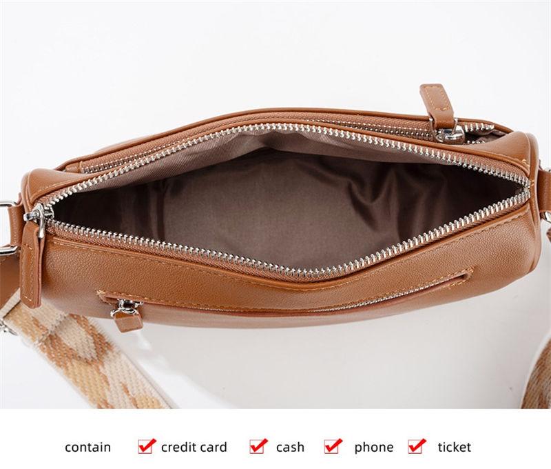 Women Fashion Shoulder Bags Artificial Leather Phone Bag Classic Design Crossbody Messenger Bag Zipper Purse