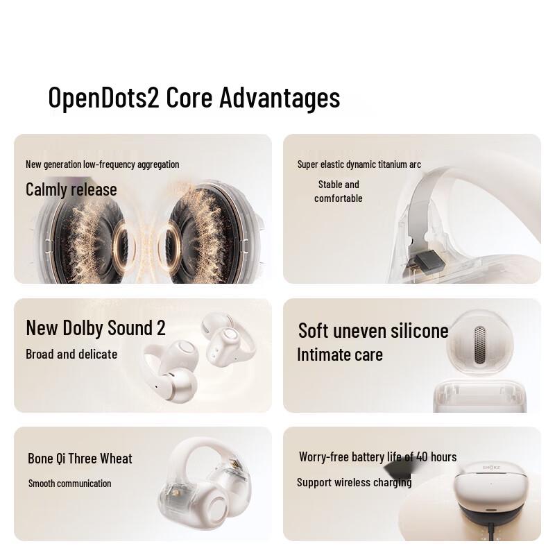 Shokz OpenDots 2 Ear-Clip Open-Ear Bluetooth Sports Headphones