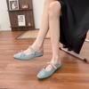 2025 summer new French small man inner height increase ballet single shoes women's retro bow one pedal single shoes