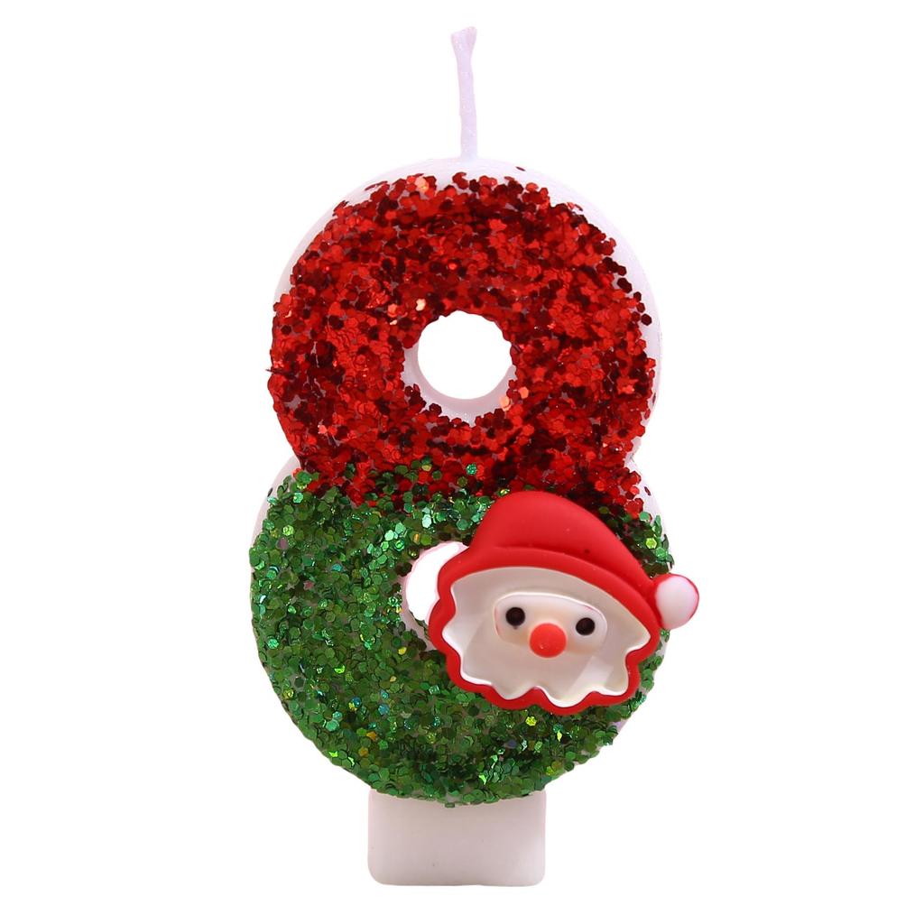 Festive Santa Cake Candles: Glittery Christmas Decoration for Birthday & Party Atmosphere