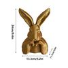 3D Printed Easter Bunny Ornament Gold Bunny Thinking Meditation Statue Decorative Sculpture Easter Dining Table Decoration