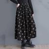 Plus size Corduroy High waist vintage Polka Dot  Spring autumn Winter casual loose long for woman skirts womens skirt
