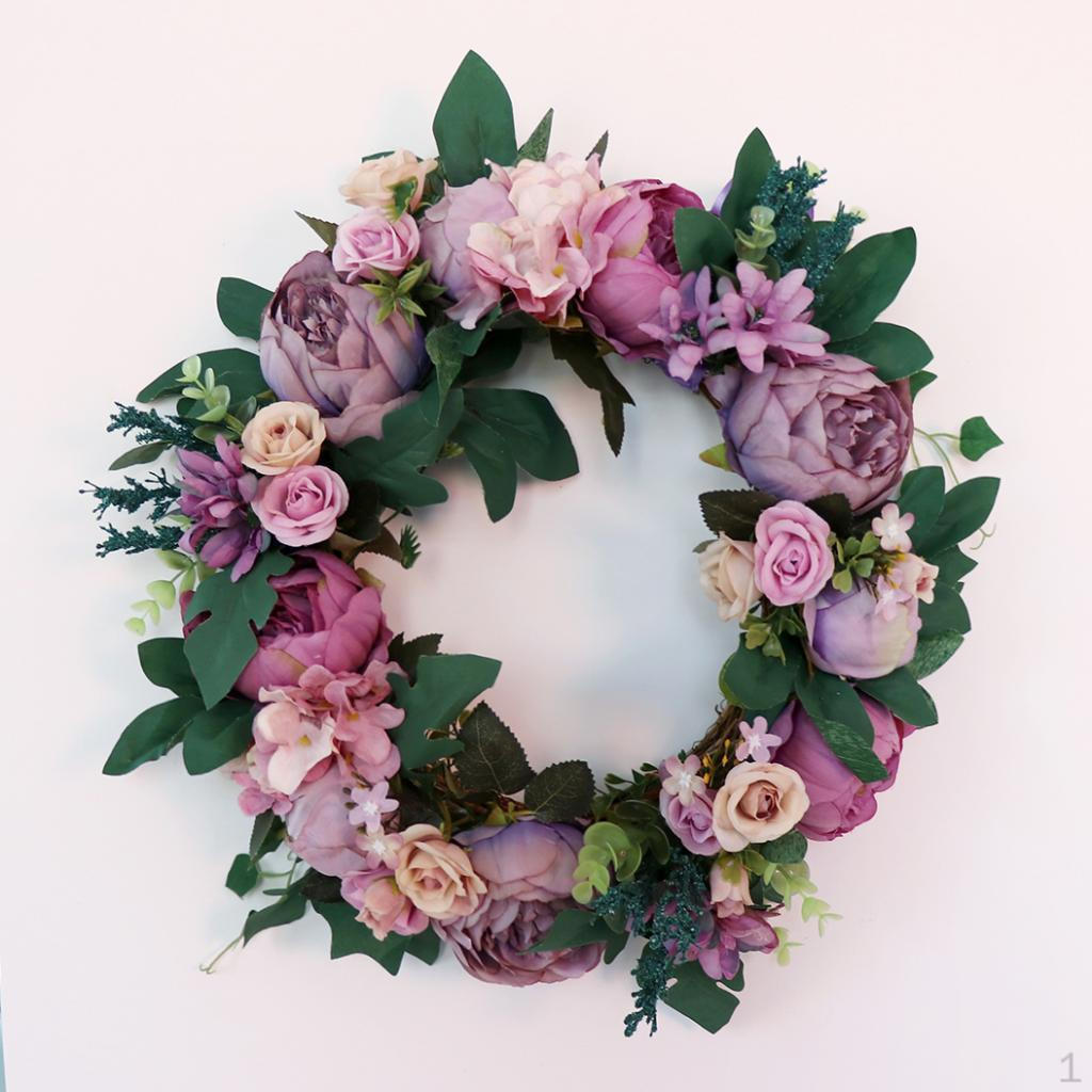 Artificial Penoy Silk Flower Wreath Garland Hanging Wedding Decor