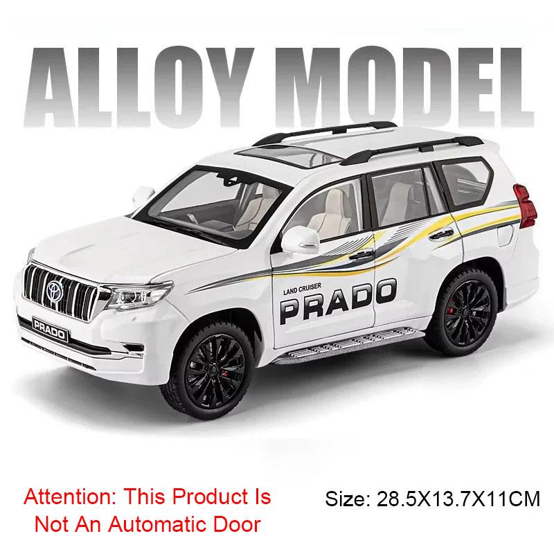 1:18 Metal Diecast Alphard Prado Cars Model Toys MPV Rubber Tires with Light Sound Vehicles Toy for Children Birthday Presents