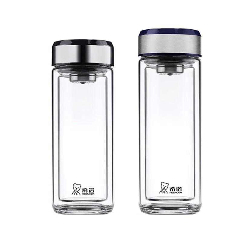 Zhi Shi Double-Layer Glass Tea & Water Mug with Lid