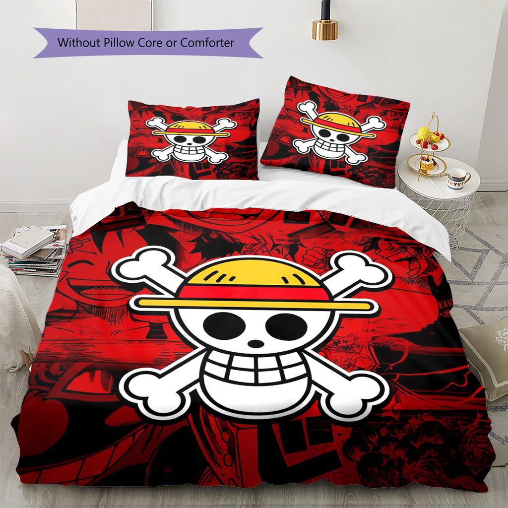 Cartoon Pattern Bedding Quilt Set Quilt Cover Pillowcase Home Decoration Birthday Gift (1 * Duvet Cover + 2 * Pillowcase, Without Core)