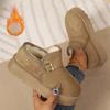 Faux Suede Platform Snow Boots Women Autumn Winter Thicken Plush Ankle Booties Mujer Non Slip Thick Sole Cotton Padded Shoes 43
