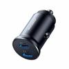 Joyroom JR-CCN06 30W Dual USB-C Car Charger – Elegant Black Metal, Space-Saving Design